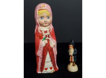 Two Vaillancourt Sutton, MA - Limited Edition Hand Painted Folk Art Chalkware Figurines