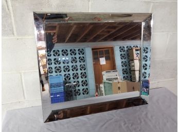 Large Rectangle All Glass Silver Wall Hanging Mirror 28 X24