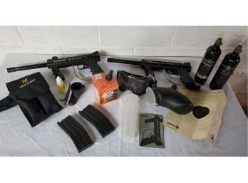 TIppman 98 Custom Air Gun Set With Two Guns, Pellets, Loader, Goggles, 2 Clips And More!!