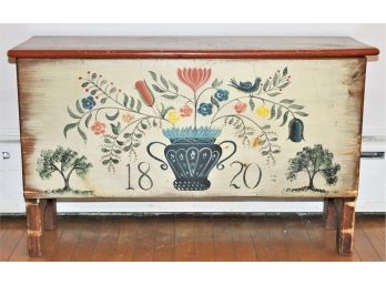 Pennsylvania Dutch Painted Habersham Plantation Reproduction Blanket Chest/Bench