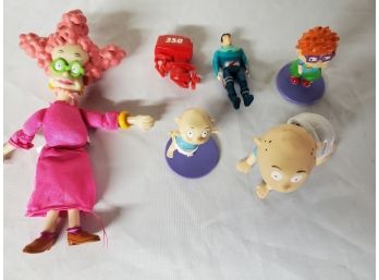 Vintage Rugrats Toy Collection And Toy Outboard Motor And Toy Man