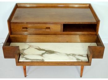 Amazing & Unique MID CENTURY MODERN Architectural Tiered Wood & Marble Coffee Table
