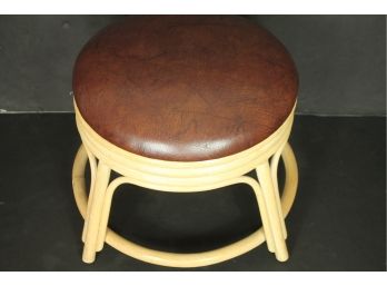 Cool Vintage Bamboo Footstool By ALEXVALE FURNITURE, Made In The USA
