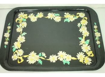 Awesome Vintage Enamelled Tray With Daisies
