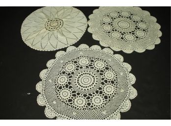 3 Very Large Intricate Lace Pieces