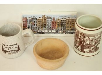 Nice Mixed Lot Of Ceramics Including 2 Pieces From Holland, All Stamped Or Signed