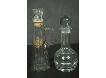 Lot Of 2 Vintage Decanters