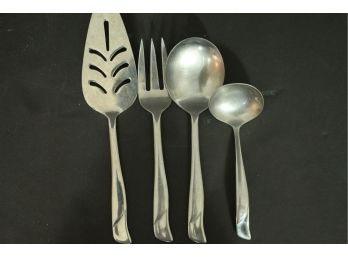 Great MID CENTURY MODERN Stainless Steel Serving Set Made In Japan
