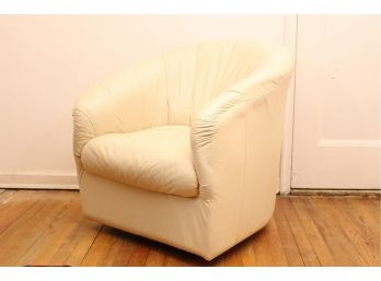 Leather Swivel Arm Chair