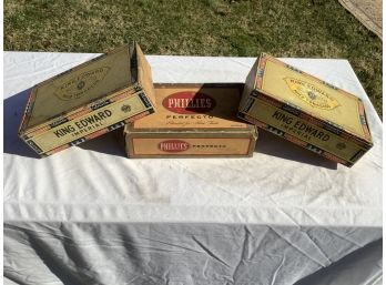 Three Vintage Cigar Boxes