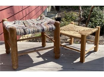 Vintage Woven Accent Stools