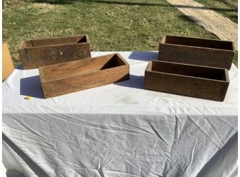 Lot Of Four Antique Wooden Cheese Boxes