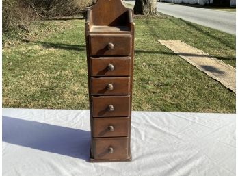 Antique Solid Wood Vertical  6 Drawer Chest