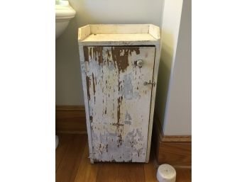 Vintage White Rustic Cabinet With Shelf