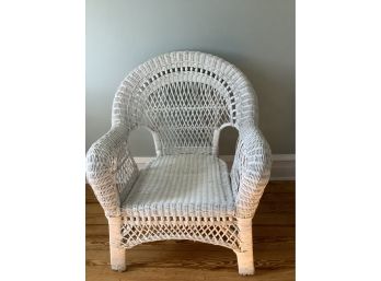 White Wicker Chair  Used Indoors