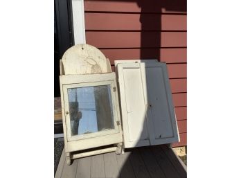 Two White Vintage Wall Units.