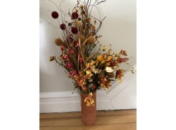 Dried Flower Arrangement In Terracotta Pot Made In Italy