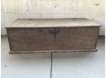 Vintage Rustic Solid Oak Chest Great For Storage And Coffee Table