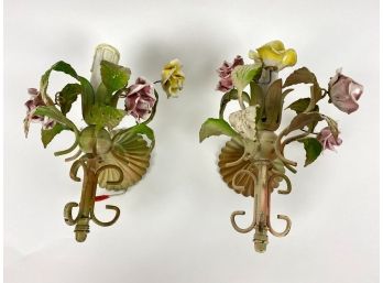 Pair Of Figural Rose Sconces