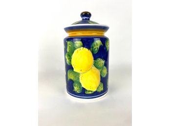 Hand Painted Lemon Canister