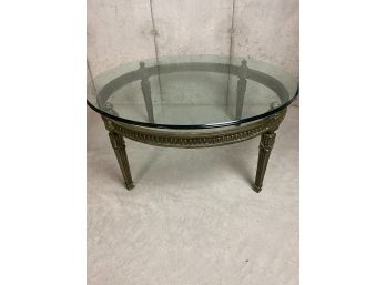 Round Glass Topped Coffee Table