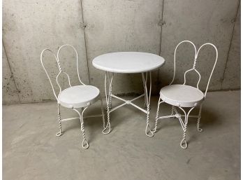 Child Sized Ice Cream Parlor Style Table And Chairs