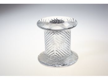 Scandinavian Glass Candleholder With Ripple Design