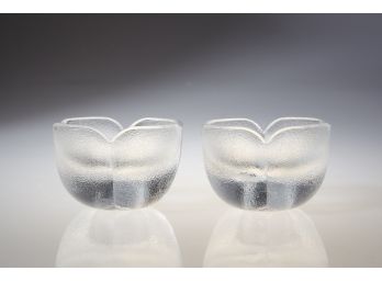 Pair Of Crystal Candleholders By Bjørn Wiinblad For Rosenthal Studio-Line In Original Box