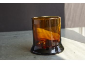 Scandinavian Design Amber  Colored Glass Vessel, Circa 1960s