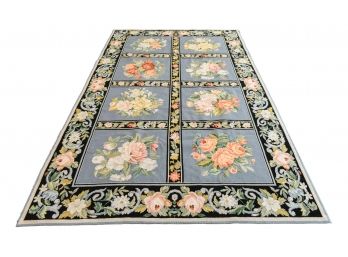 Stark Needlepoint Area Rug With Mat