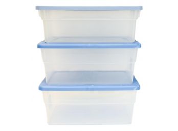 Set Of Three 16 Quart Storage Bins