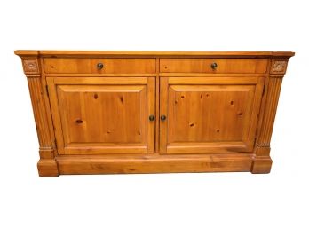 Ethan Allen Knotty Pine Wood Entertainment Cabinet / Buffet / Sideboard