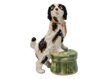 Large Glazed Dog Figurine