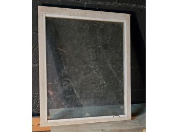 Vintage Glass Window With White Framing -good For An Arts & Crafts Project - Create A Painting On Glass!