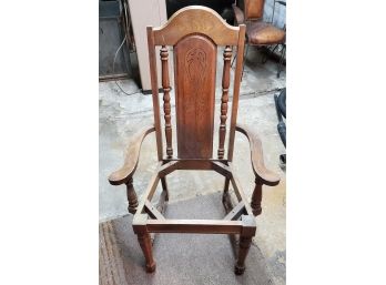 Vintage Captains Dining Chair - No Upholstered Seat. Restoration Project.