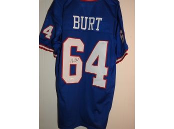 Rare Signer Signed NY Giants All Star Jim Burt Football Jersey With COA