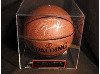 Signed Michael Jordan Full Size Basketball With COA In Acrylic Case