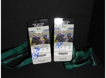 2 Autographed Tickets From Belmont Stakes Raceway