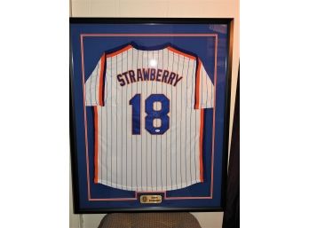 Signed NY Mets Daryl Strawberry Baseball Jersey With COA 42 X 34