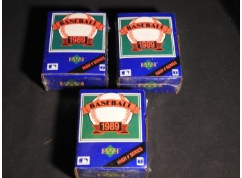 3 SEALED Lot Of 1989 Upper Deck Baseball Cards Ken Griffey Jr. ROOKIE Year