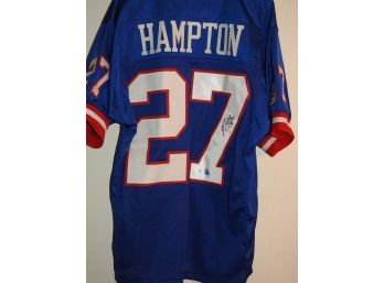 Signed NY Giants Superstar Rodney Hampton Football Jersey With COA