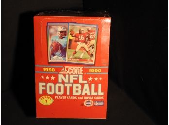 Sealed Box Of 1990 Score Football Cards