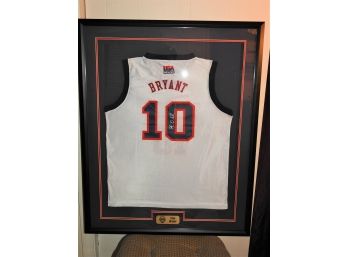 Signed HOFer Kobe Bryant Olympic Basketball Jersey With COA 42 X 34