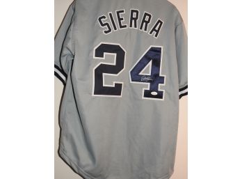 Signed NY Yankees Star Rueben Sierra Baseball Jersey With COA