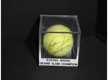 Signed Rafeal Nadal Tennis Ball In Case