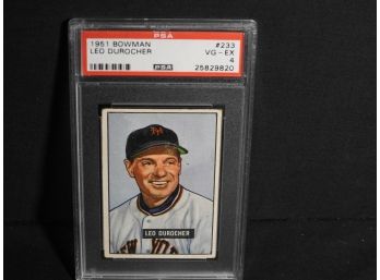 Graded VG EX 1951 Bowman Leo Durocher Baseball Card