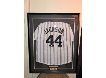 Signed HOFer NY Yankees Reggie Jackson Baseball Jersey With COA  42 X 34