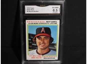 Graded EX Near Mint 1978 Topps HOFer Nolan Ryan Baseball Card