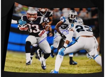 Signed 8 X 10 Photo Of Dion Lewis Of The New England Patriots