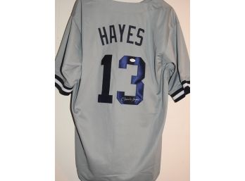 Signed NY Yankees Super Star Charlie Hayes Baseball Jersey With COA